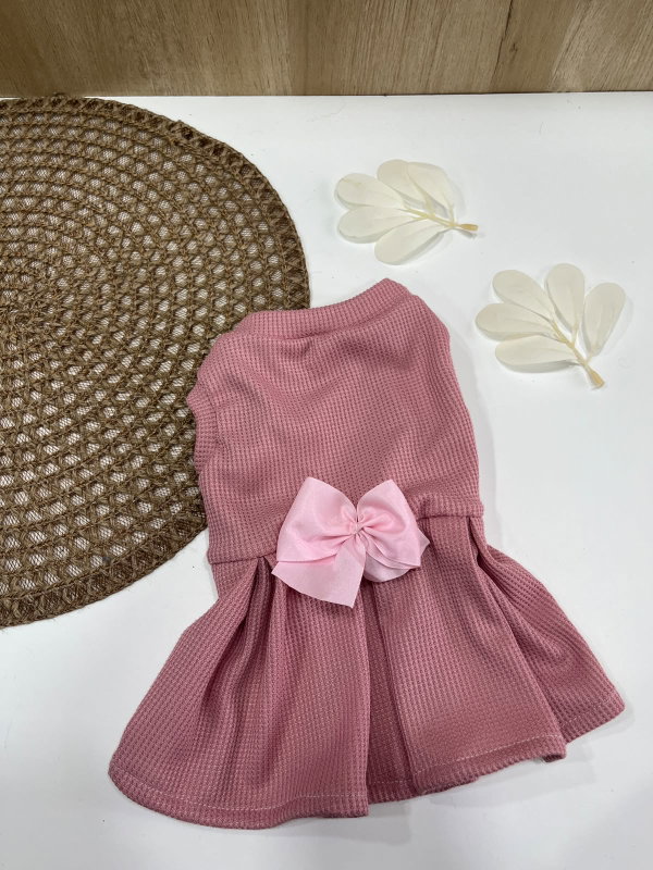 Vestido Waffle Rosa para perros 