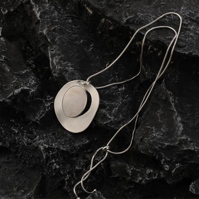 Collar Largo Regulable White Plateado