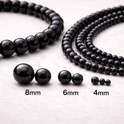 Cuentas De Ónix Negro Brillante Piedra Natural Para Bijouterie