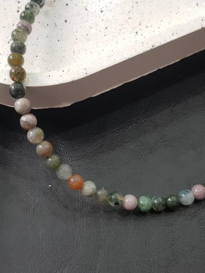 Collar Piedras Naturales Ágata de la India 6mm | NEMEquilibrio