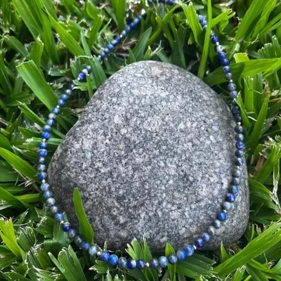 Collar Lapislázuli Con Cierre De Acero Quirúrgico | NEMSabiduria