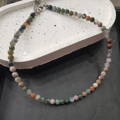 Collar Piedras Naturales Ágata de la India 6mm | NEMEquilibrio