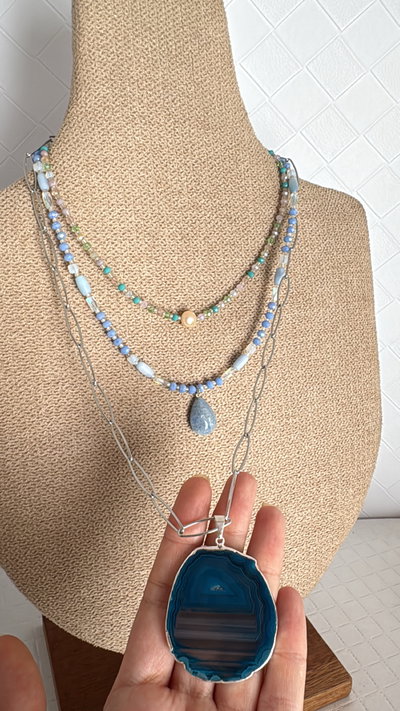 Collar Ágata azul