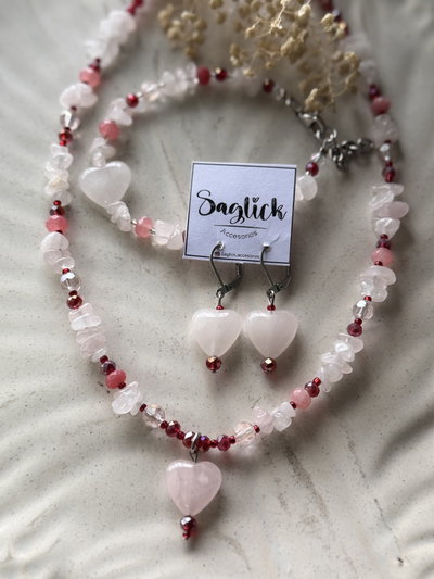 Collar Yeimi cuarzo rosa