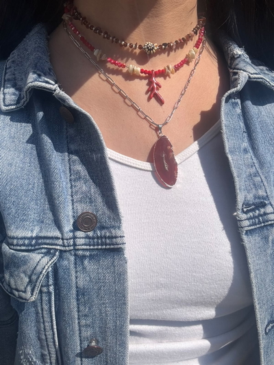 Collar agata cornalina laja 