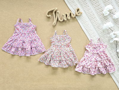 Vestido moño Hawai flores beba (CURVA COMPLETA)