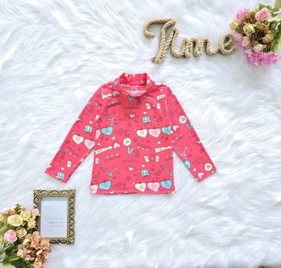 Polera modal soft corazón nena - PACK X6