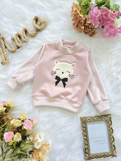 BUZO JERSEY CON PIEL GATO BEBA