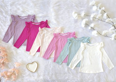 Camiseta modal soft volado hombro nena - PACK X6 