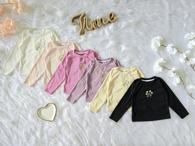 Camiseta Morley bordado flor nena - PACK X6 