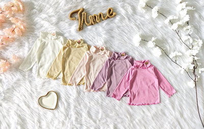 Polera morley bordado osito beba - PACK X5