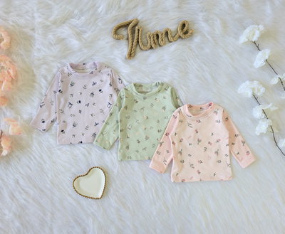 Polera térmica soft flores beba - PACK X5