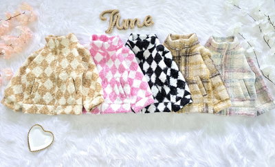 Campera Teddy cuadros nena - PACK X6