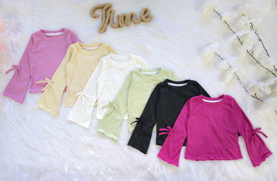 Camiseta morley manga ancha moño nena - PACK X6