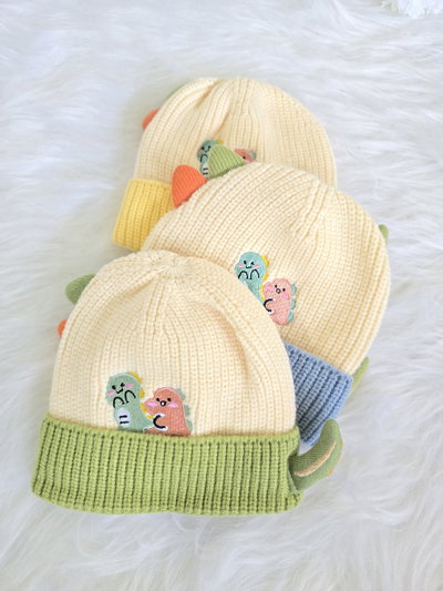 Gorro dino color bebé - PACK X6