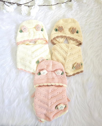 Gorro flor +bufanda beba - PACK X6