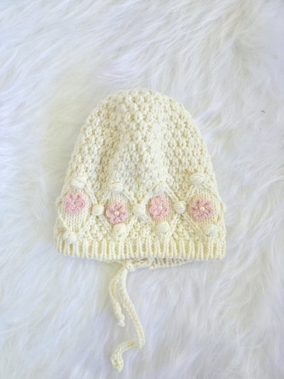 Gorro florcitas perlitas beba - PACK X6