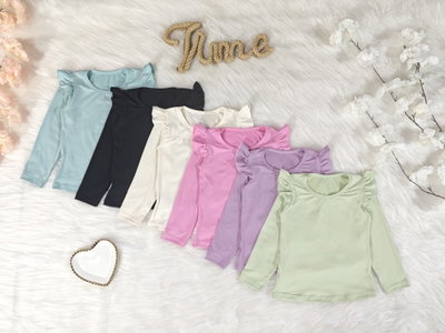 Camiseta modal soft volado hombro nena - PACK X6 