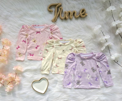 Camiseta  modal soft moño princesa beba - PACK X5