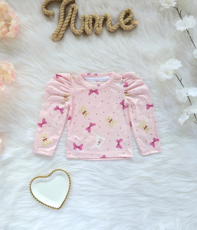 Camiseta  modal soft moño princesa beba - PACK X5