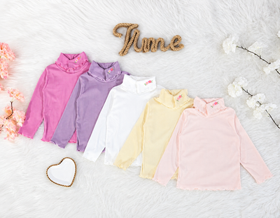 Polera morley bordado flor nena  - PACK X6 
