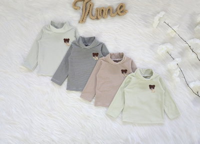 Polera darlon rayado oso bufanda bebé - PACK X5