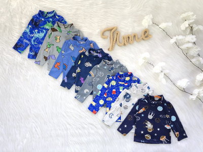 Polera modal soft dino/naves bebé - PACK X5