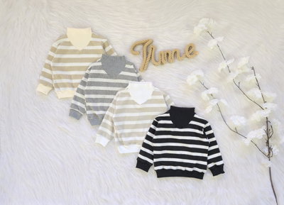 Buzo polera lanilla rayado bebe - PACK X5