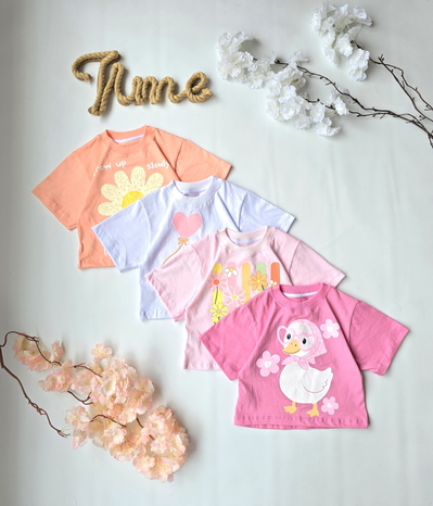 Remera algodon oversize estampas diferentes beba - PACK X5