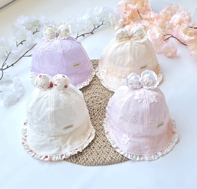 Gorro bordado flores beba - PACK X6