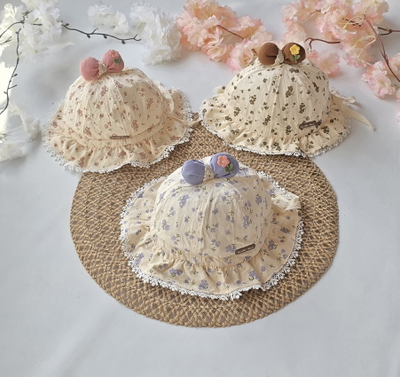 Gorro piluso flores moño beba - PACK X6