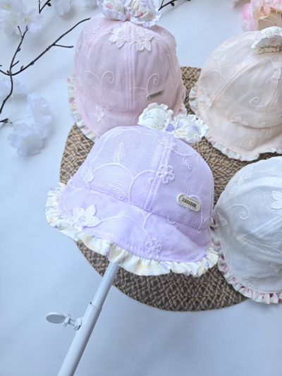 Gorro bordado flores beba - PACK X6