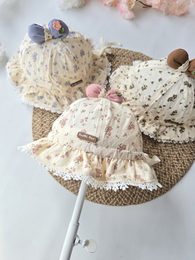 Gorro piluso flores moño beba - PACK X6