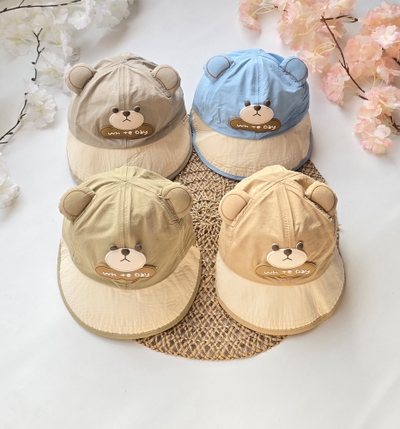 Gorro osito "wh te day" bebé - PACK X6