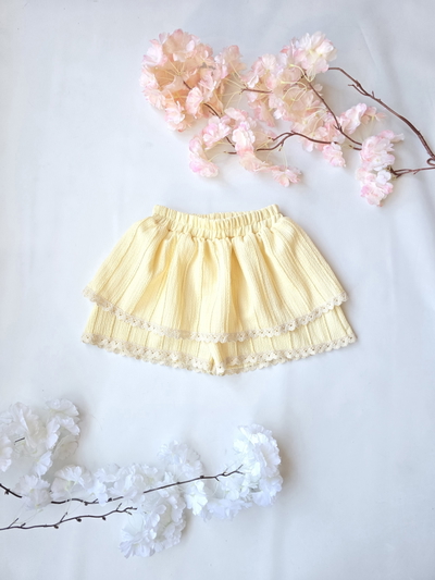 Short pollera puntilla Bruselas diferenciado nena - PACK X6