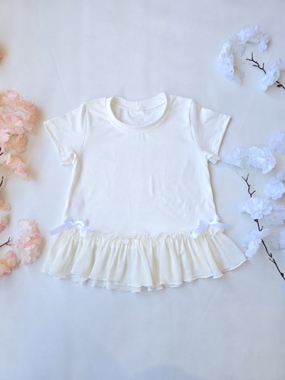Remera modal soft volado Tull cintura nena - PACK X6