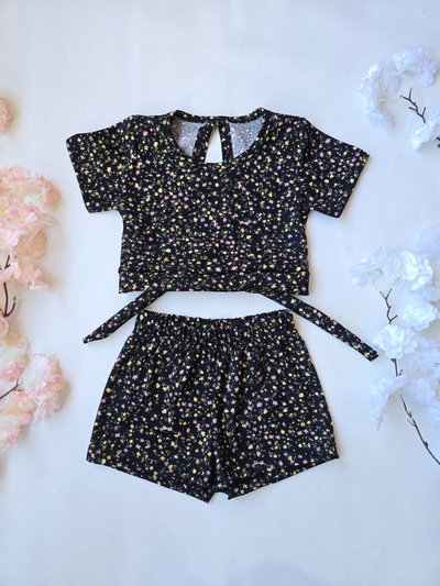 Conjunto morley remera lazo short flor nena - PACK X6