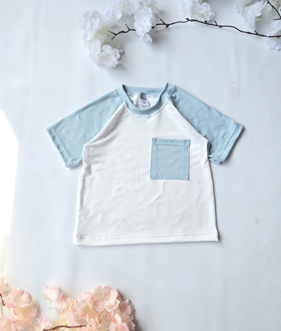 Remera raglán modal soft con bolsillo bebe varón - PACK X5