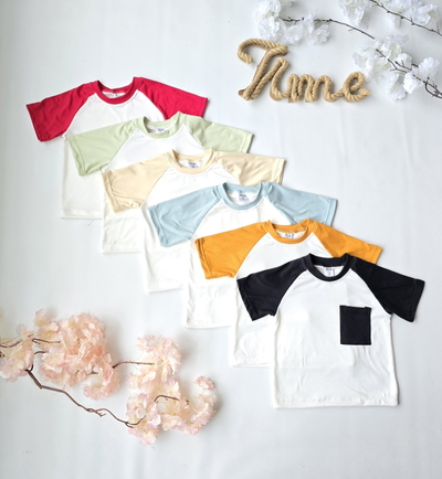 Remera raglán modal soft con bolsillo bebe varón - PACK X5