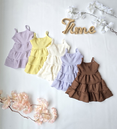 Vestido hawai con aplique de flores beba - PACK X5