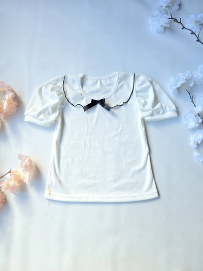 Remera morley cuello babero nena - PACK X6