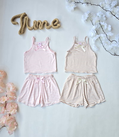 Conjunto modal pijama rayado beba - PACK X5