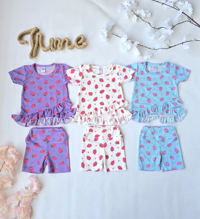Conjunto morley frutilla  beba - PACK X5
