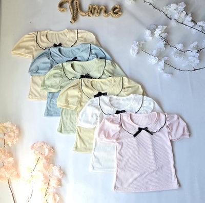 Remera morley cuello babero nena - PACK X6