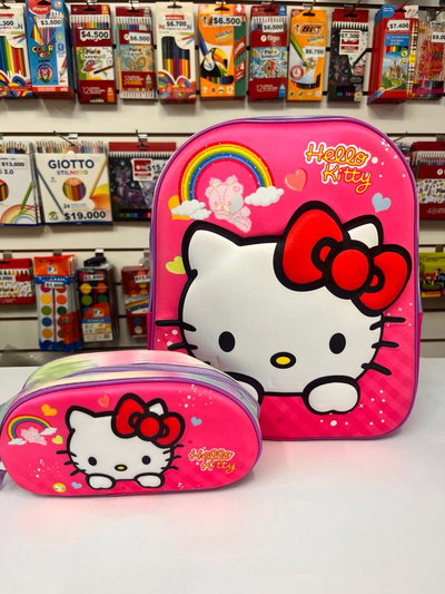 Mochila + Cartuchera de Kitty, 12 pulgadas