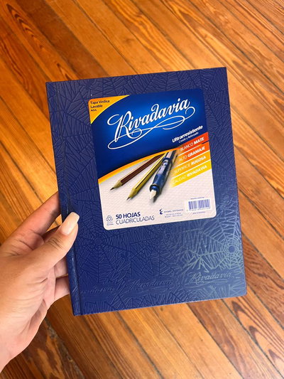 Cuaderno Rivadavia N°1 cuadriculado x 50 hojas tapa lisa