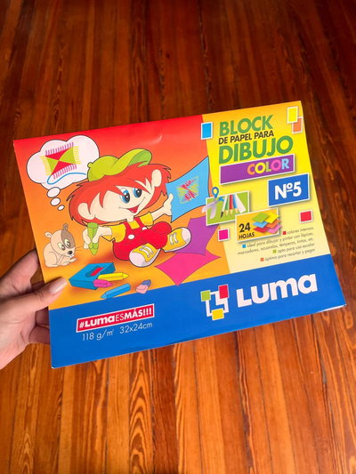 Block de Dibujo N°5 de 24 hojas de color Luma
