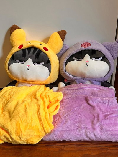 Peluches con manta Gatos