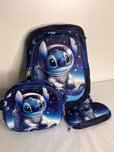 Mochila + Lonchera + Cartuchera de Stitch