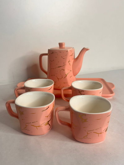 Set de Cerámica - Terera + Tazas + Bandeja